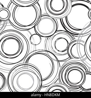 Doodl motif géométrique abstraite sans couture. grange. fond ornemental bulle cercles. abstract background transparent avec anneaux d'sribble Illustration de Vecteur