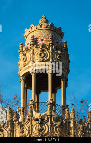 Coupole de La Casa Lleó Morera, Barcelone, Catalogne, Espagne. Banque D'Images