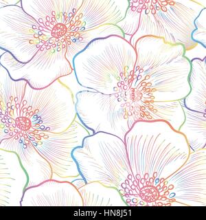 Motif floral fleur transparente. Aperçu Contexte floral seamless texture décorative. avec des fleurs. Illustration de Vecteur