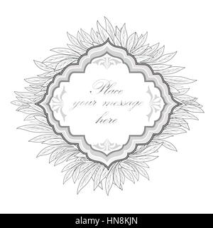 Floral frame vintage. feuilles frontière. Illustration de Vecteur