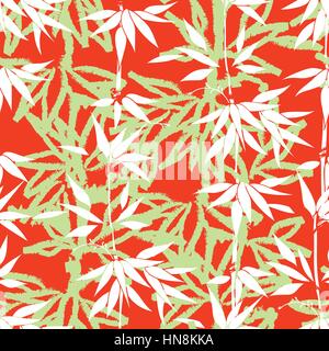 Arrière-plan transparent floral motif de feuilles de bambou.. floral seamless texture avec des feuilles. Illustration de Vecteur