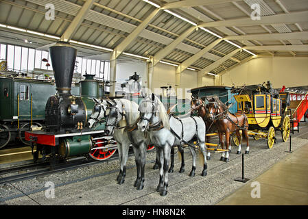 Dans le musée suisse des transports (Verkehrshaus der Schweiz) à Lucerne, Suisse. Banque D'Images