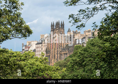 Royaume-uni, Ecosse, Edinburgh - Edimbourg, Ecosse, compact, vallonné capital. Il a une vieille ville médiévale et élégant Nouvelle Ville géorgienne avec jardins et cenal Banque D'Images