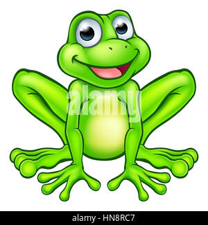 Une illustration d'un personnage mascotte grenouille cute cartoon Banque D'Images