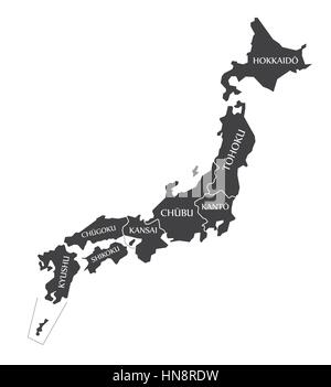Japon Site étiqueté illustration noir Illustration de Vecteur