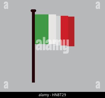 L'icône du drapeau italien illustré dans le vector sur fond blanc Illustration de Vecteur