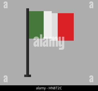 L'icône du drapeau italien illustré dans le vector sur fond blanc Illustration de Vecteur