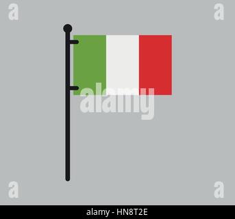 L'icône du drapeau italien illustré dans le vector sur fond blanc Illustration de Vecteur