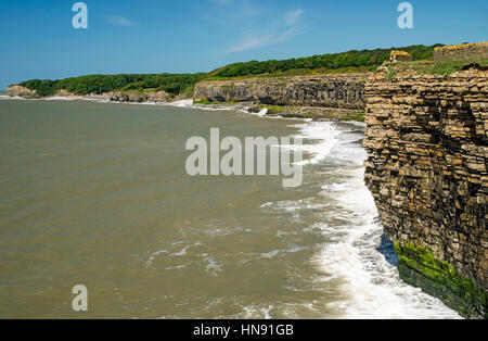 La côte du Glamorgan au sud du Pays de Galles près de Llantwit Major Banque D'Images