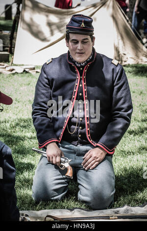 La guerre civile reenactors à encampmentr. Banque D'Images