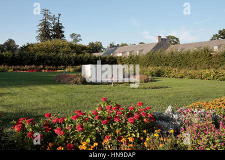 La tombe de Franklin D. Roosevelt et son épouse Eleanor Roosevelt sur sa succession, 13, Springwood dans Hyde Park, New York, United States. Banque D'Images