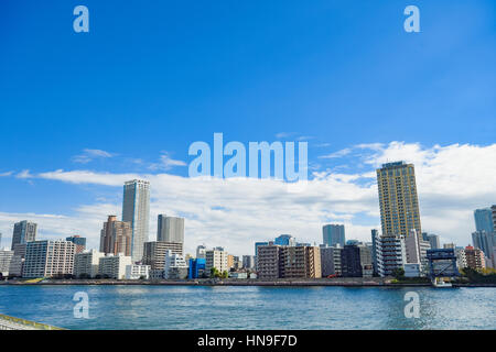 Vue sur la baie et la ville de Tokyo, Tokyo, Japon Banque D'Images