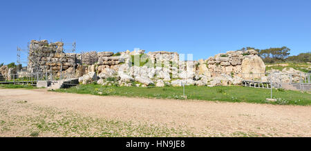 Ruines du temples de Ggantija à Gozo, Malte - Xaghra Banque D'Images