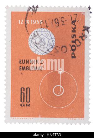 Pologne - circa 1963 : timbres par , montre l'emblème o Banque D'Images