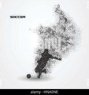 Joueur de football soccer ball d'une silhouette à partir de panneaux de particules - aggloméré Illustration de Vecteur