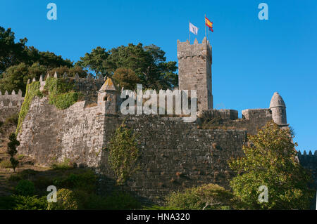 Château de Monterreal, Bayona, Pontevedra province, région de Galice, Espagne, Europe Banque D'Images