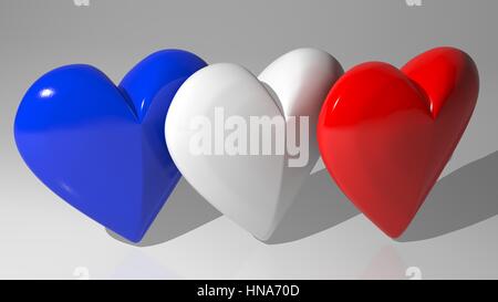 Coeur Avec Les Couleurs Du Drapeau Francais J Aime La France Photo Stock Alamy