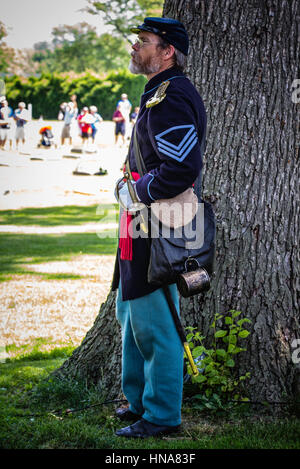 La guerre civile reenactors à encampmentr. Banque D'Images