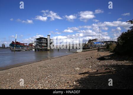 Yacht club de Greenwich et environs, y compris l'industrie de la rivière Thames. Banque D'Images