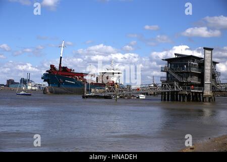 Yacht club de Greenwich et environs, y compris l'industrie de la rivière Thames. Banque D'Images