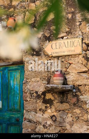 Atelier de céramique, Pigna, Balagne, Corse, France Banque D'Images