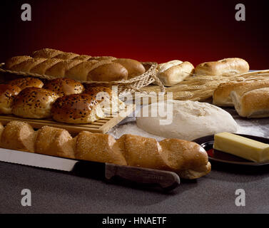 Du pain frais pour un restaurant pour l'affichage Banque D'Images