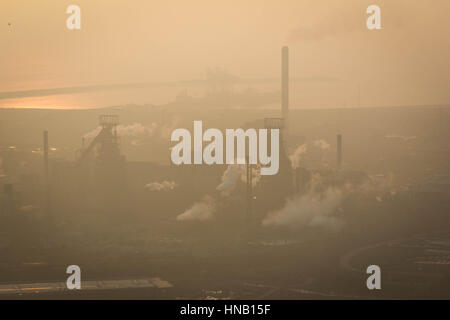 Port Talbot Steelworks au crépuscule Banque D'Images