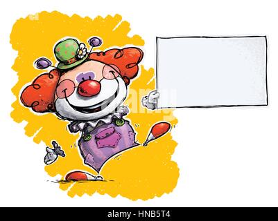 Dessin/illustration artistique d'un clown Holding Business Card Illustration de Vecteur