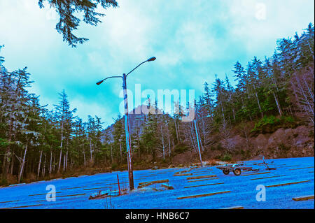 Parking vide à l'ancien parc d'état de Sitka lancement bateau près de Sitka, Alaska, USA. Photographie par Jeffrey Wickett, NorthLight la photographie. Banque D'Images