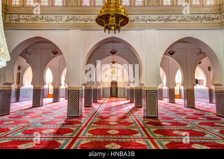 Salle de prière, Zawiya de Moulay Ali Cherif (Shereef), Rissani, le Maroc. Banque D'Images