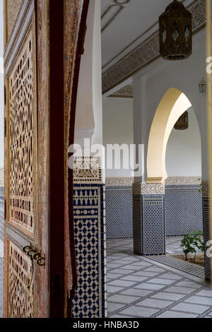 Entrée du Mausolée, Zawiya de Moulay Ali Cherif (Shereef), Rissani, le Maroc. Banque D'Images