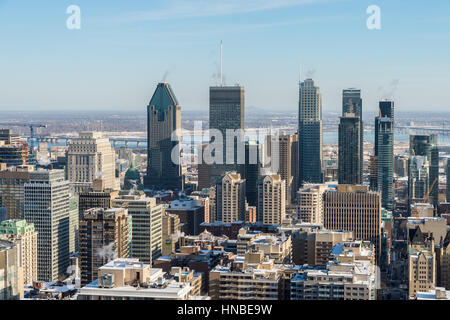 Ville de Montréal à partir du belvédère Kondiaronk / Mont-Royal en hiver ((2017) Banque D'Images