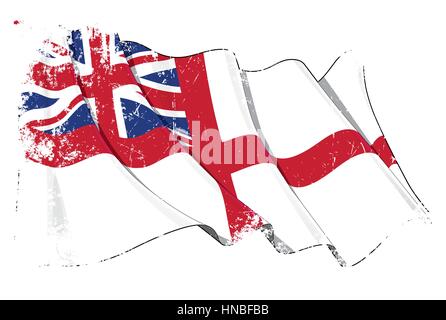 Grunge illustration d'une forme British Naval Ensign (drapeau) Illustration de Vecteur