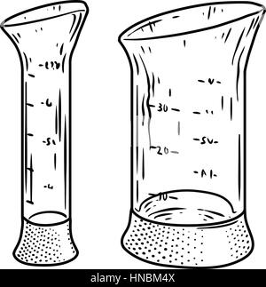 Illustration d'une tasse à mesurer, dessin, gravure, art en ligne Illustration de Vecteur