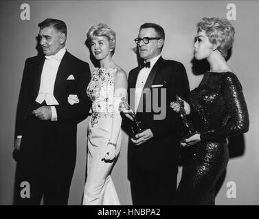 CLARK GABLE DORIS DAY GEORGE WELLS & KIM NOVAK 26 Mars 1958 Banque D'Images