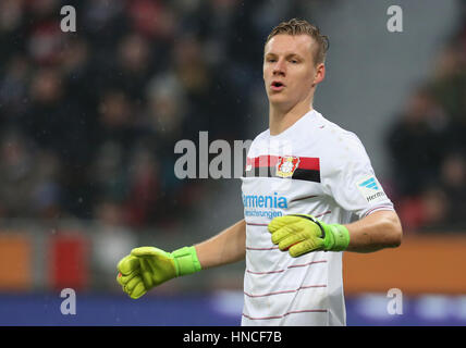Leverkusen, Allemagne. Feb 11, 2017. Bundesliga ème Journée 20, Bayer 04 Leverkusen - Eintracht Frankfurt : gardien Bernd Leno (B04). Credit : Juergen Schwarz/Alamy Live News Banque D'Images