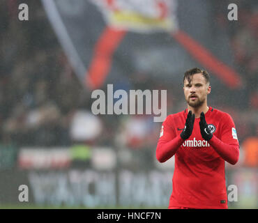 Leverkusen, Allemagne. Feb 11, 2017. Bundesliga ème Journée 20, Bayer 04 Leverkusen - Eintracht Frankfurt : Haris Seferovic (SGE) après le match. Credit : Juergen Schwarz/Alamy Live News Banque D'Images