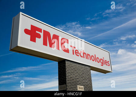 Un logo affiche à l'extérieur d'un établissement occupé par FMC Technologies à San Antonio, Texas, le 29 janvier 2017. Banque D'Images