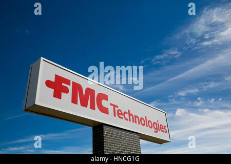 Un logo affiche à l'extérieur d'un établissement occupé par FMC Technologies à San Antonio, Texas, le 29 janvier 2017. Banque D'Images