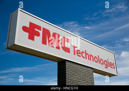 Un logo affiche à l'extérieur d'un établissement occupé par FMC Technologies à San Antonio, Texas, le 29 janvier 2017. Banque D'Images