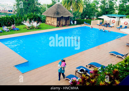 Piscine, l'Hôtel des Milles Collines, CBD, Kigali, Rwanda Banque D'Images