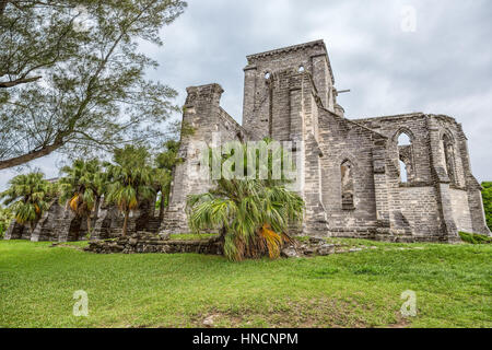 L'Église inachevée à Saint George, les Bermudes. C'est une église qui a commencé à être construit en 1874. Cependant, il n'a jamais été terminée. Banque D'Images