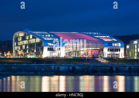 L'Europe, l'Allemagne, en Rhénanie du Nord-Westphalie, Bonn, l'hôtel Jungfrau sur le Rhin. Banque D'Images