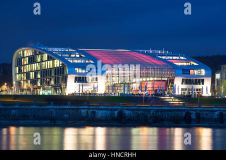 L'Europe, l'Allemagne, en Rhénanie du Nord-Westphalie, Bonn, l'hôtel Jungfrau sur le Rhin. Banque D'Images