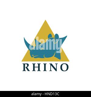 Logo tête de Rhino. Vector illustration. Illustration de Vecteur