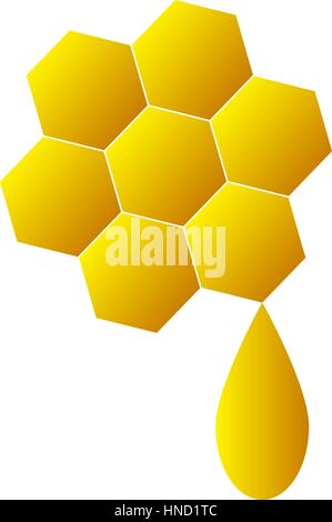 Logo de l'entreprise pour en nid d. Icône nid d'isolé sur fond blanc. Miel doux sur Honeycomb. Vector illustration style plat. Illustration de Vecteur