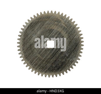 Détail de l'engrenage - Roue dentée - isolé sur fond blanc Banque D'Images