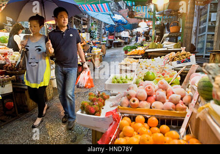 Le centre de SOHO, Graham Street Market,Hong Kong, Chine Banque D'Images