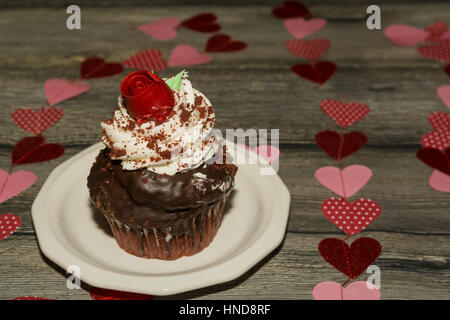 Cupcake de Saint-Valentin Banque D'Images
