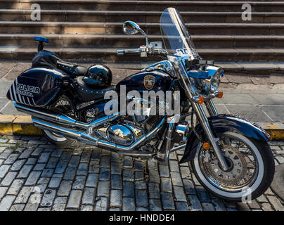 Harley Davidson moto de police, San Juan, Puerto Rico Banque D'Images